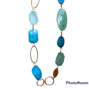 Blue and white necklace